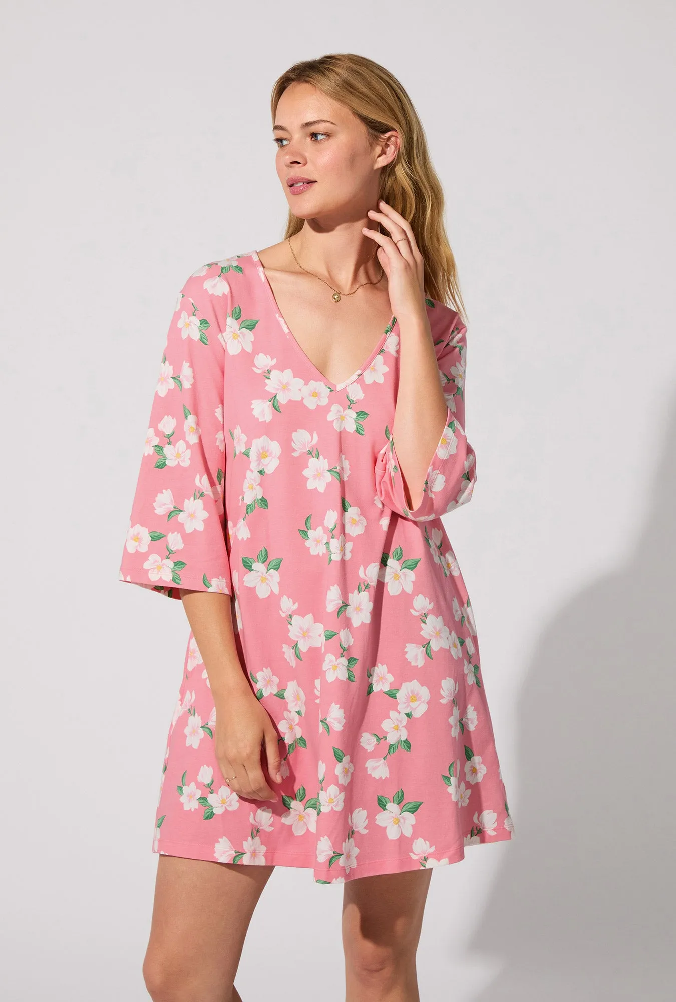 Pink Magnolias Stretch Jersey Sleep Dress sold by BedHead