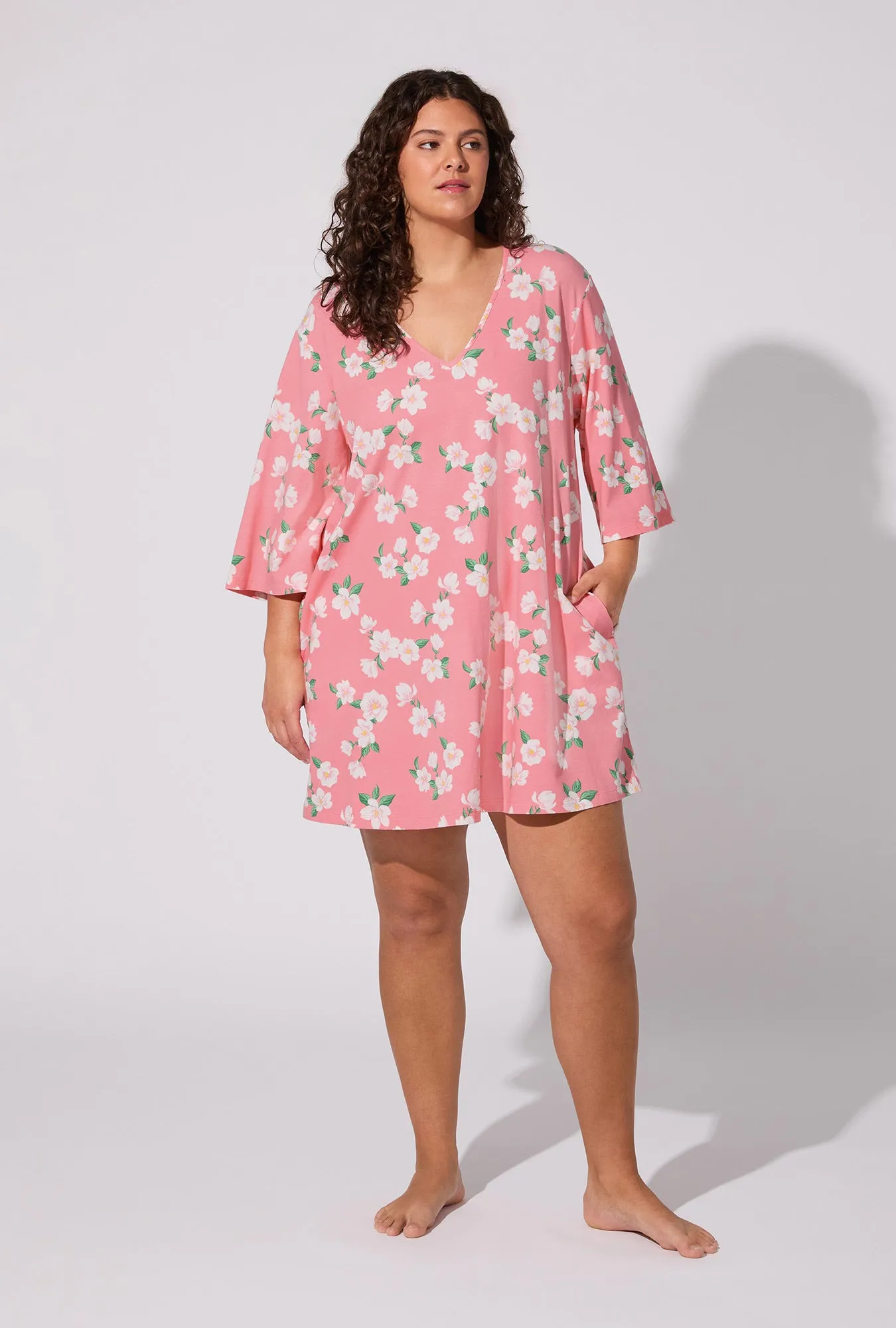 Pink Magnolias Stretch Jersey Sleep Dress sold by BedHead product image thumbnail 5