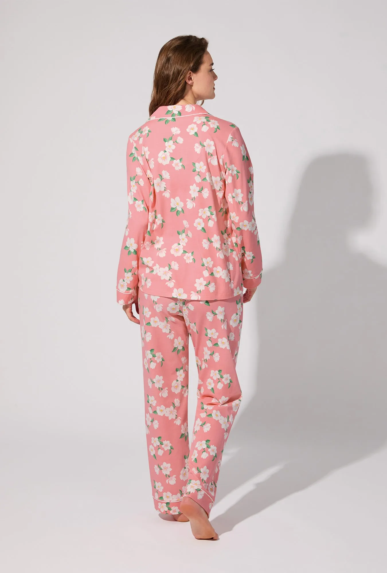 Pink Magnolias Long Sleeve Classic Stretch Jersey PJ Set sold by BedHead product image thumbnail 3