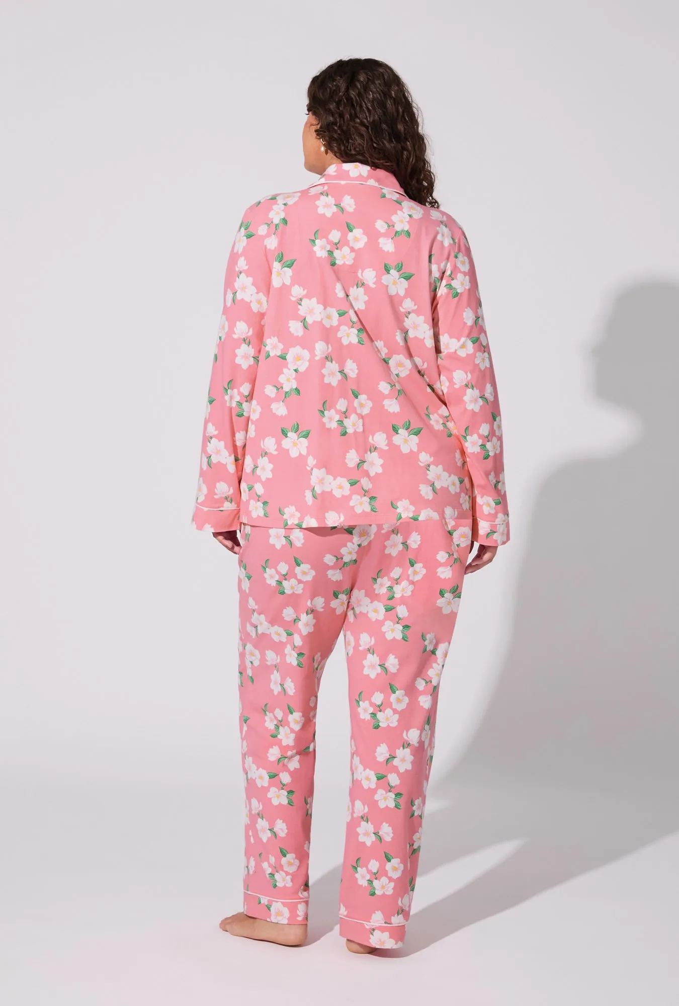 Pink Magnolias Long Sleeve Classic Stretch Jersey PJ Set sold by BedHead product image thumbnail 5