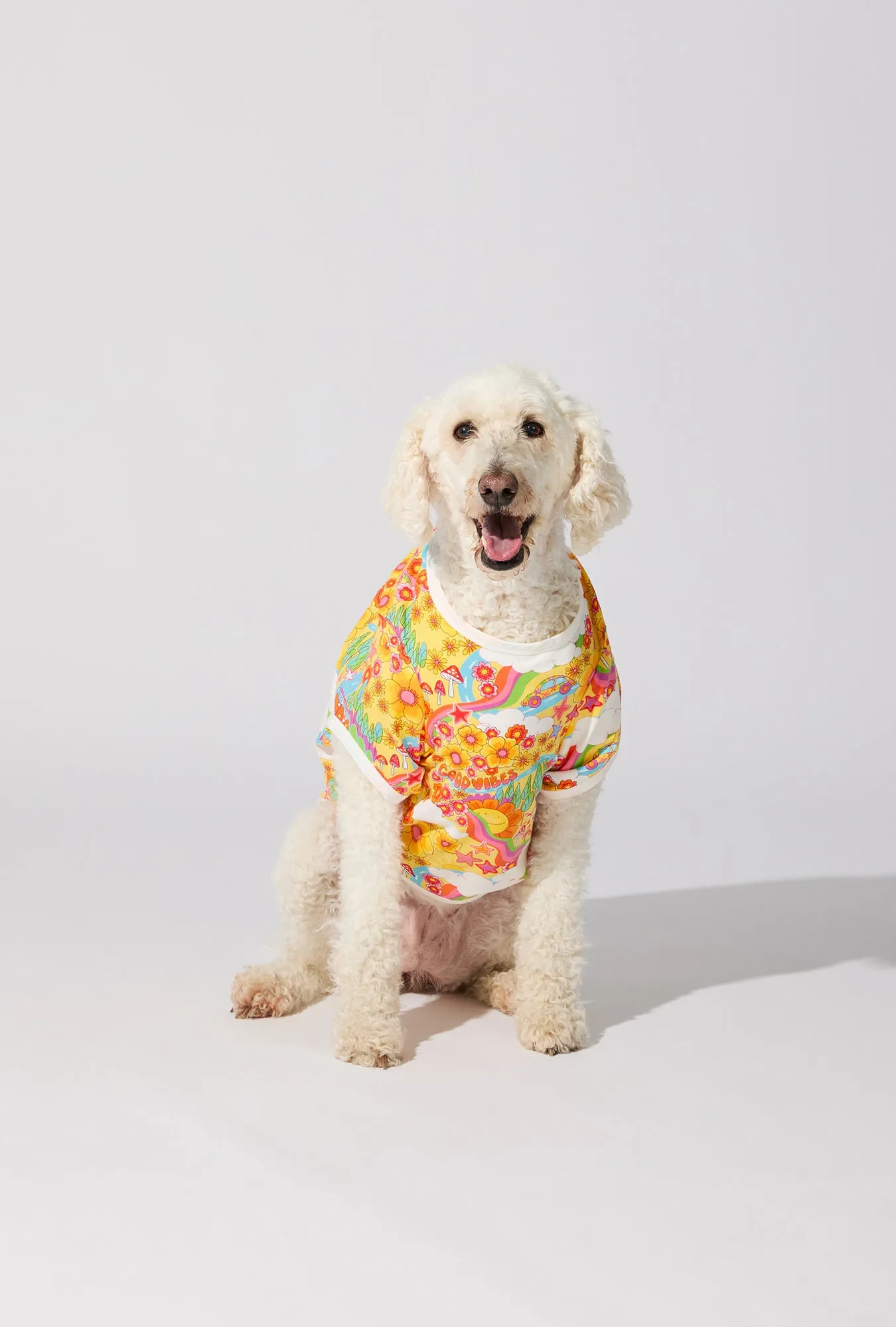 Good Vibes Stretch Jersey Dog Pajama sold by BedHead