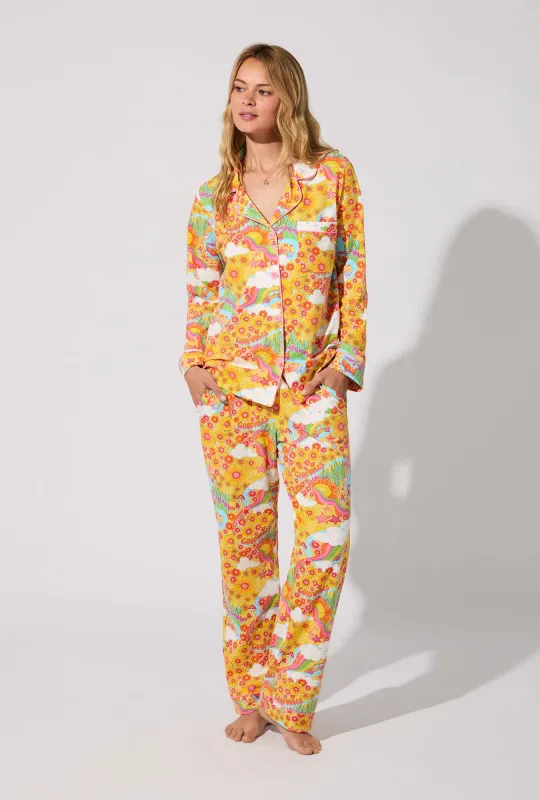 Good Vibes Long Sleeve Classic Stretch Jersey PJ Set sold by BedHead