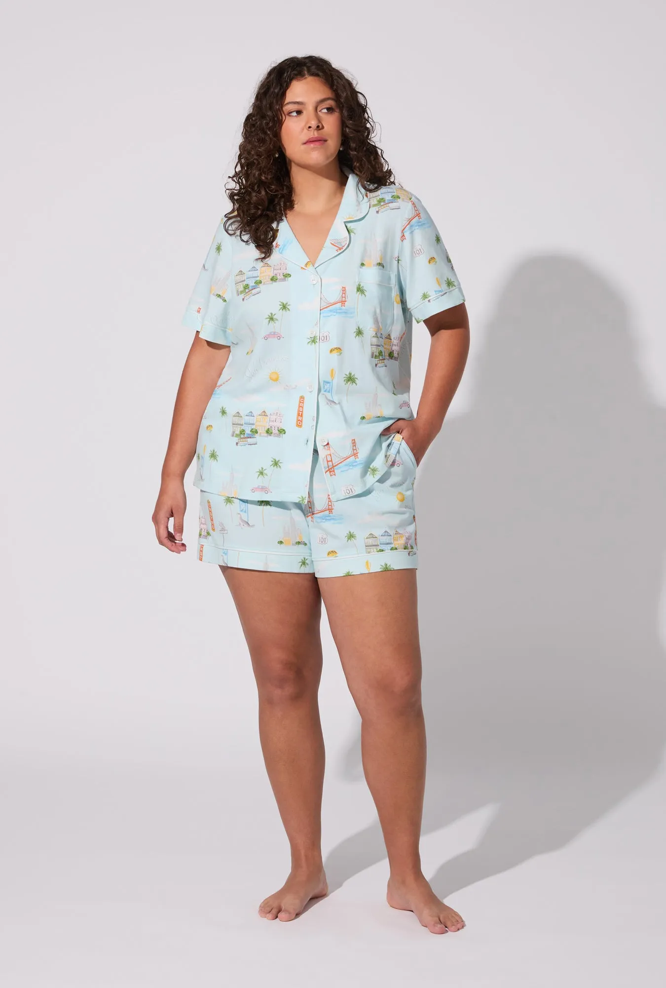 City By The Bay Short Sleeve Classic Shorty Stretch Jersey PJ Set sold by BedHead product image thumbnail 5