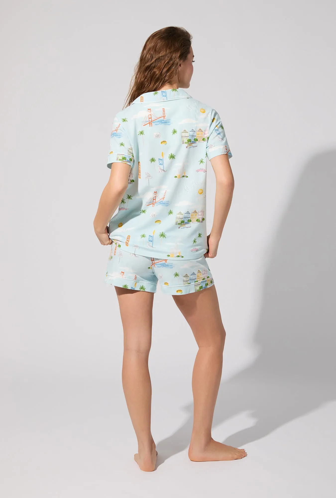 City By The Bay Short Sleeve Classic Shorty Stretch Jersey PJ Set sold by BedHead product image thumbnail 4