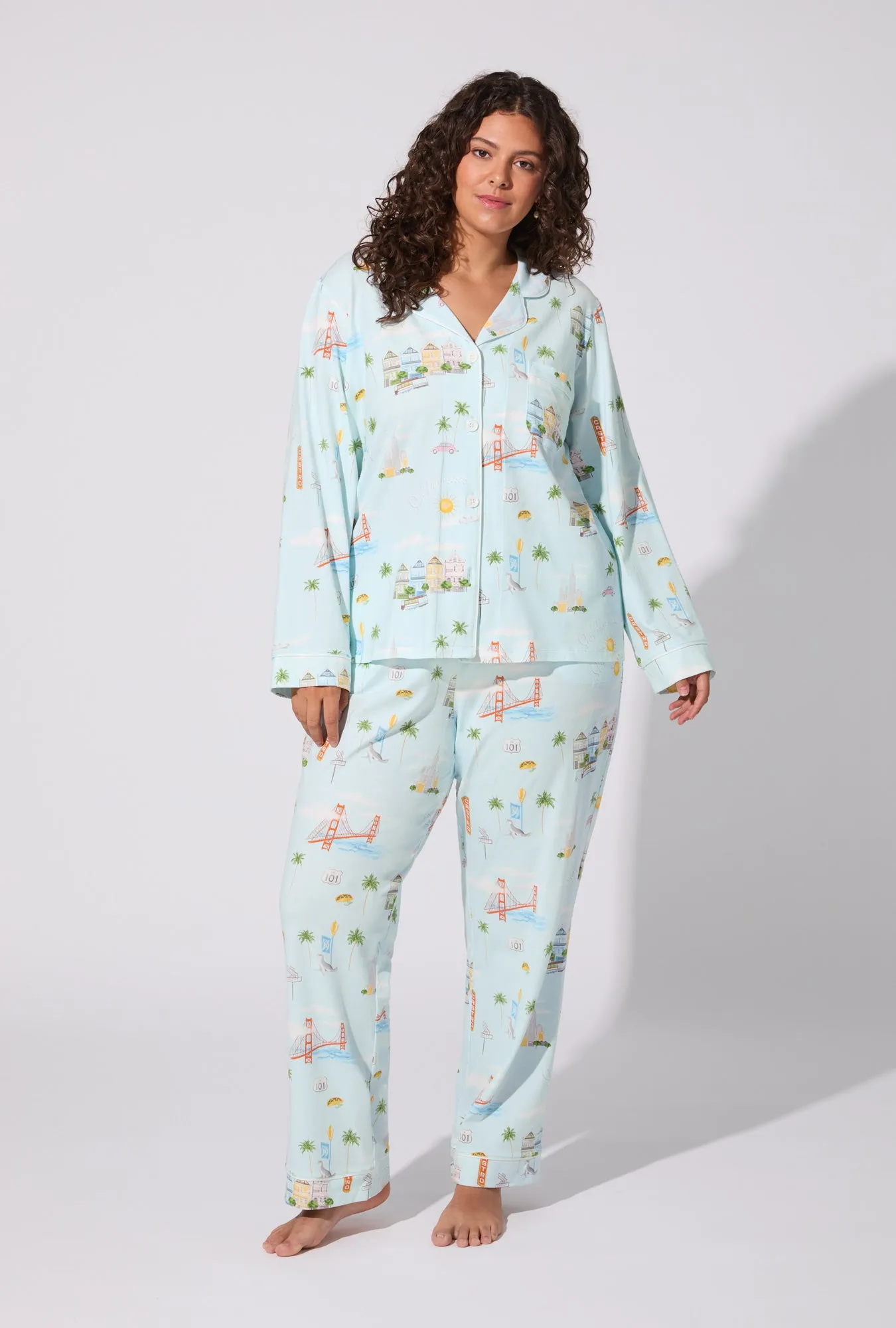 City By The Bay Long Sleeve Classic Stretch Jersey PJ Set sold by BedHead product image thumbnail 5