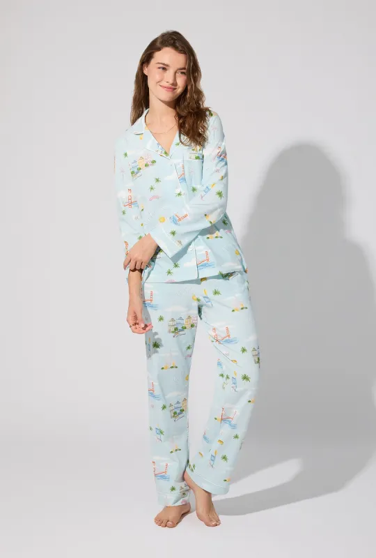 City By The Bay Long Sleeve Classic Stretch Jersey PJ Set sold by BedHead