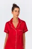 Red Short Sleeve Classic Shorty Washable Silk PJ Set sold by BedHead