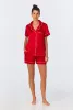 Red Short Sleeve Classic Shorty Washable Silk PJ Set sold by BedHead