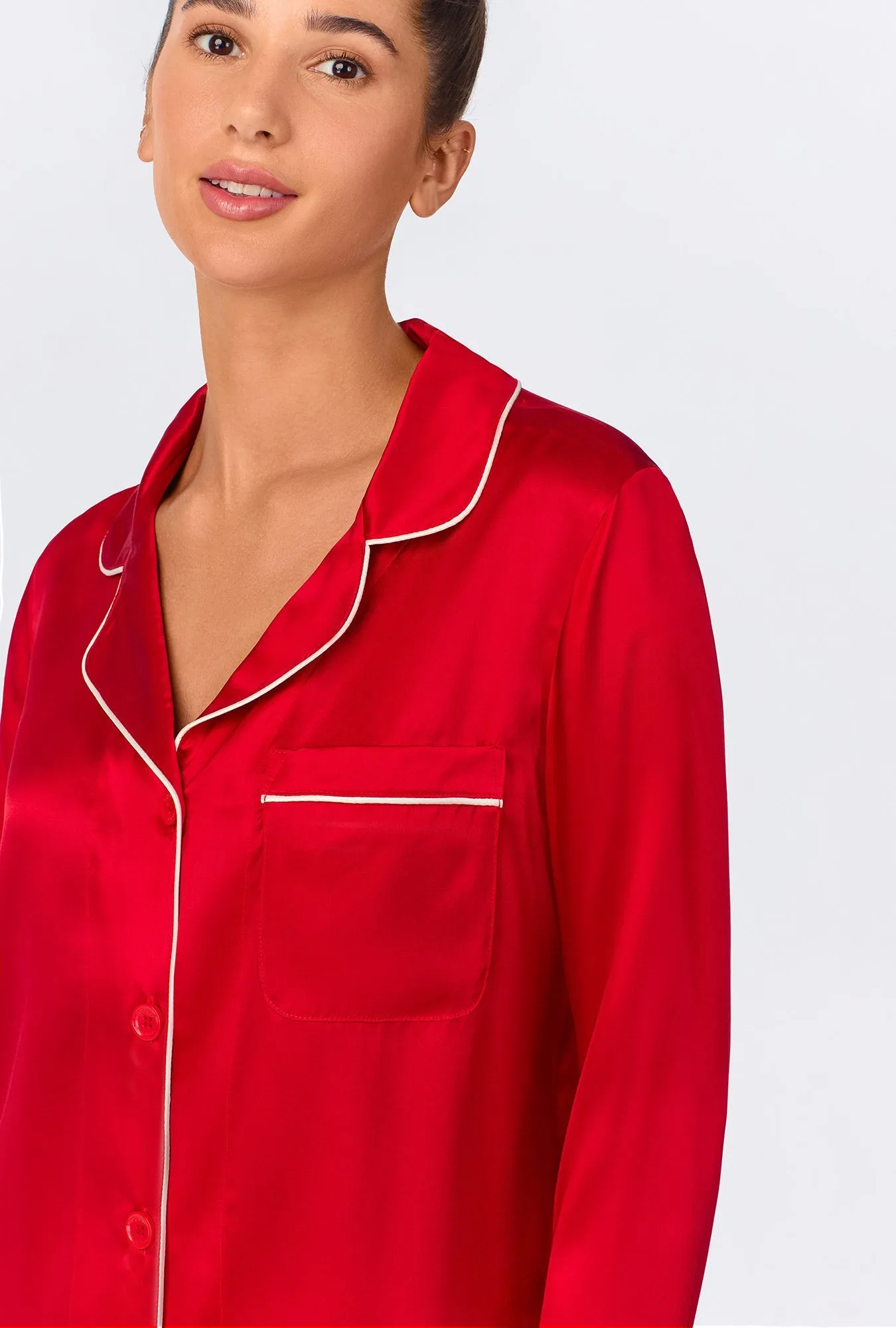 Red Long Sleeve Classic Washable Silk PJ Set sold by BedHead product image thumbnail 4