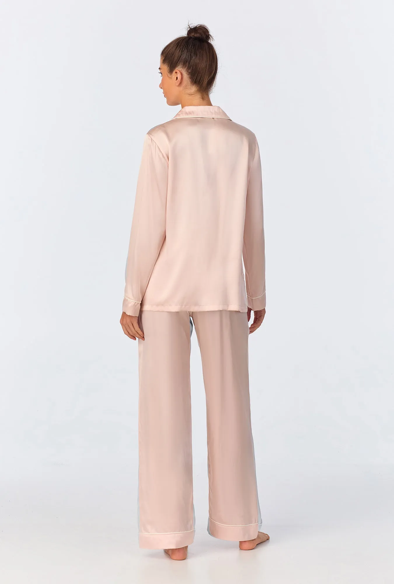 Light Pink Long Sleeve Classic Washable Silk PJ Set sold by BedHead product image thumbnail 3