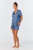 Elemental Blue Short Sleeve Classic Shorty Washable Silk PJ Set sold by BedHead
