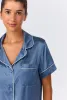 Elemental Blue Short Sleeve Classic Shorty Washable Silk PJ Set sold by BedHead