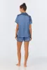 Elemental Blue Short Sleeve Classic Shorty Washable Silk PJ Set sold by BedHead