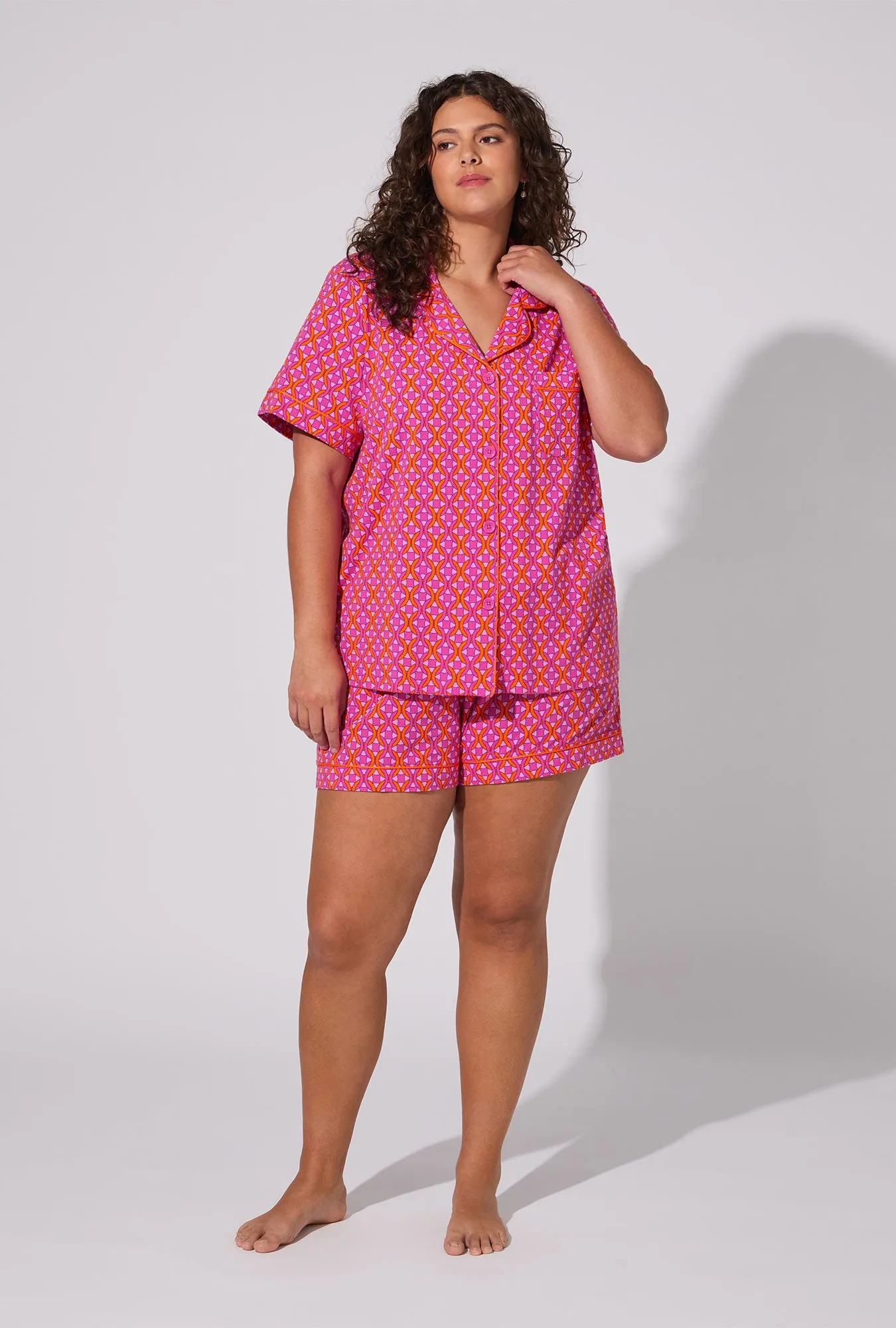 BedHead X Trina Turk Chain Geo Short Sleeve Classic Shorty Stretch Jersey PJ Set sold by BedHead product image thumbnail 4