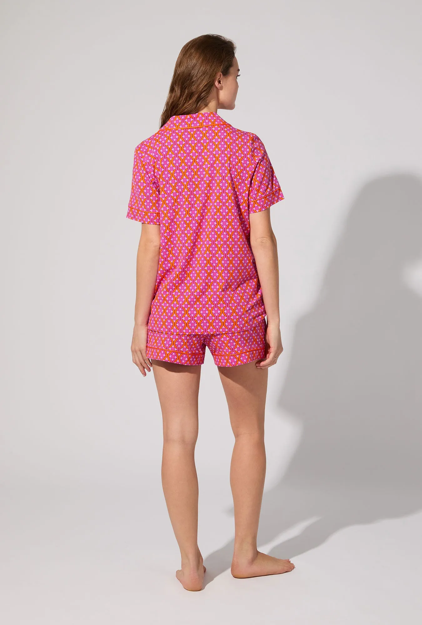 BedHead X Trina Turk Chain Geo Short Sleeve Classic Shorty Stretch Jersey PJ Set sold by BedHead product image thumbnail 3