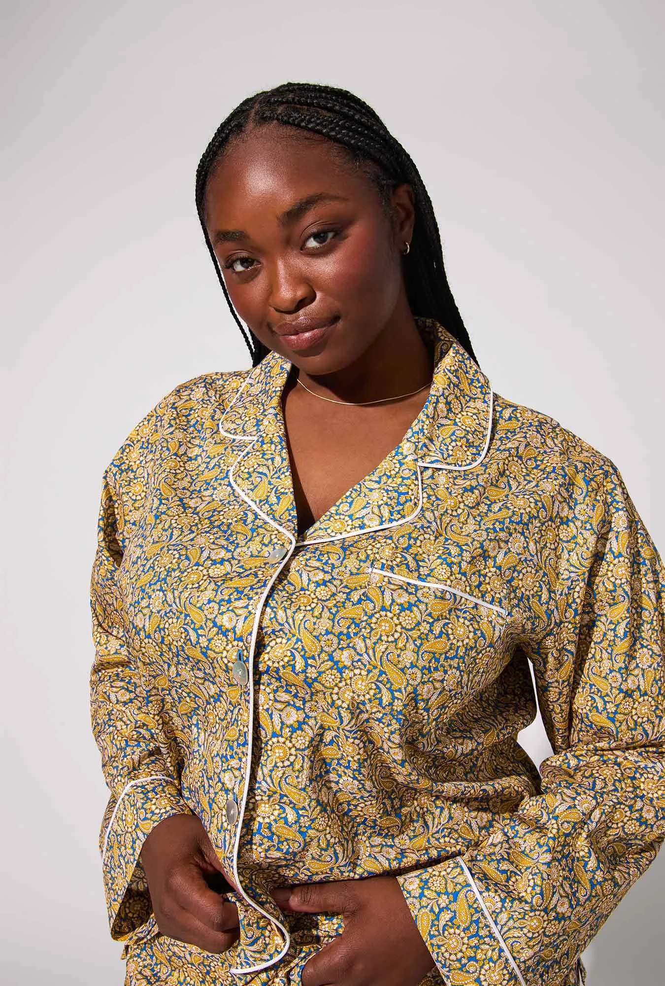 Theodore Manor Long Sleeve Classic Woven Tana Lawn® PJ Set Made With Liberty Fabric sold by BedHead product image thumbnail 5