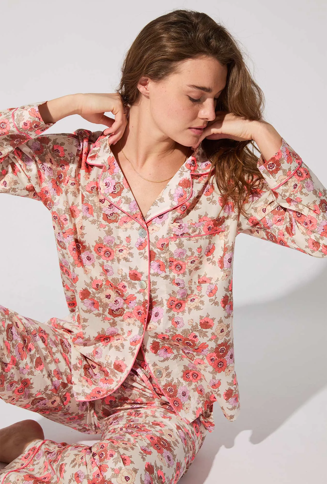 Madeleine Long Sleeve Classic Woven Tana Lawn® PJ Set Made With Liberty Fabric sold by BedHead