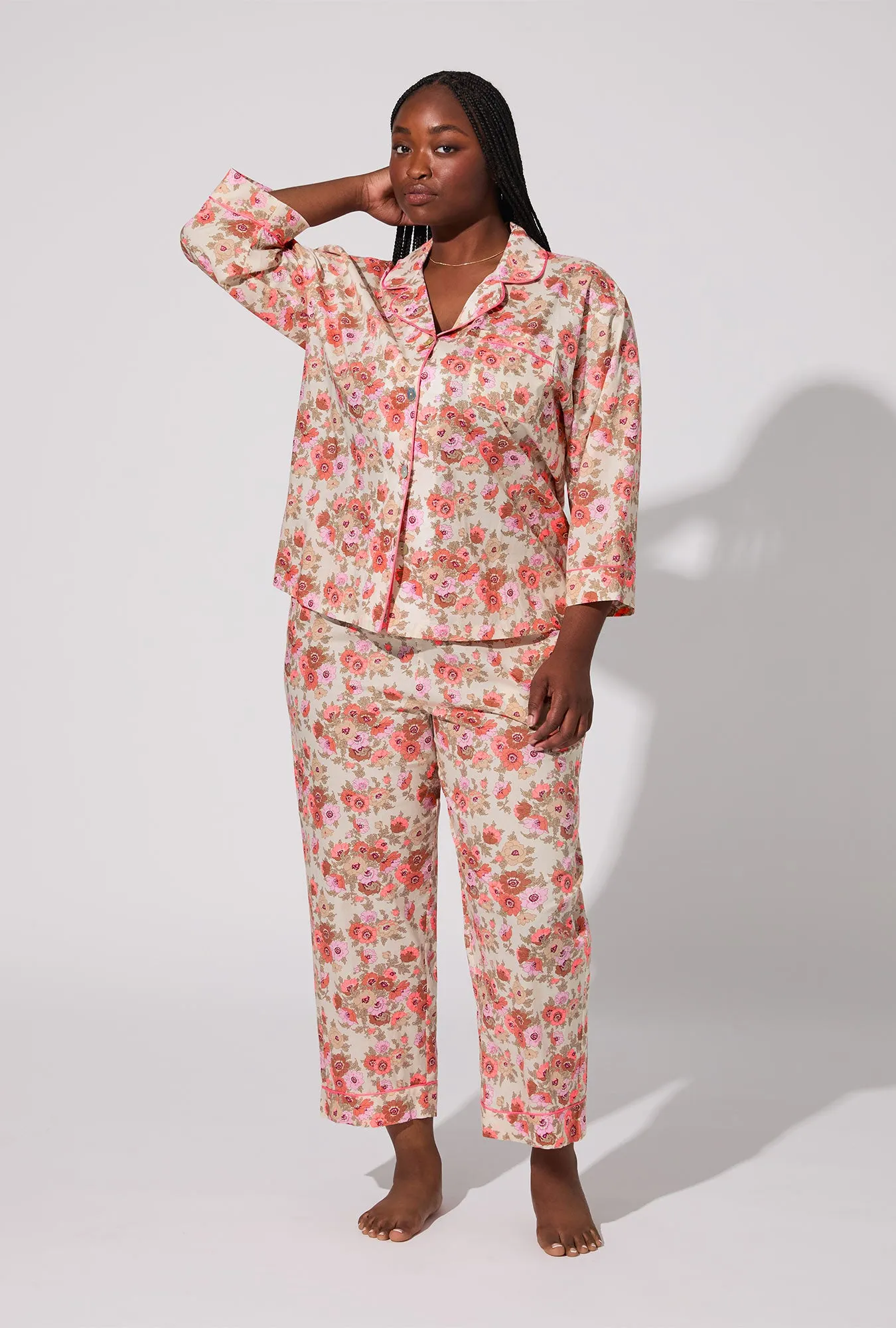 Madeleine 3/4 Sleeve Classic Woven Tana Lawn® Cropped PJ set Made With Liberty Fabric sold by BedHead product image thumbnail 5