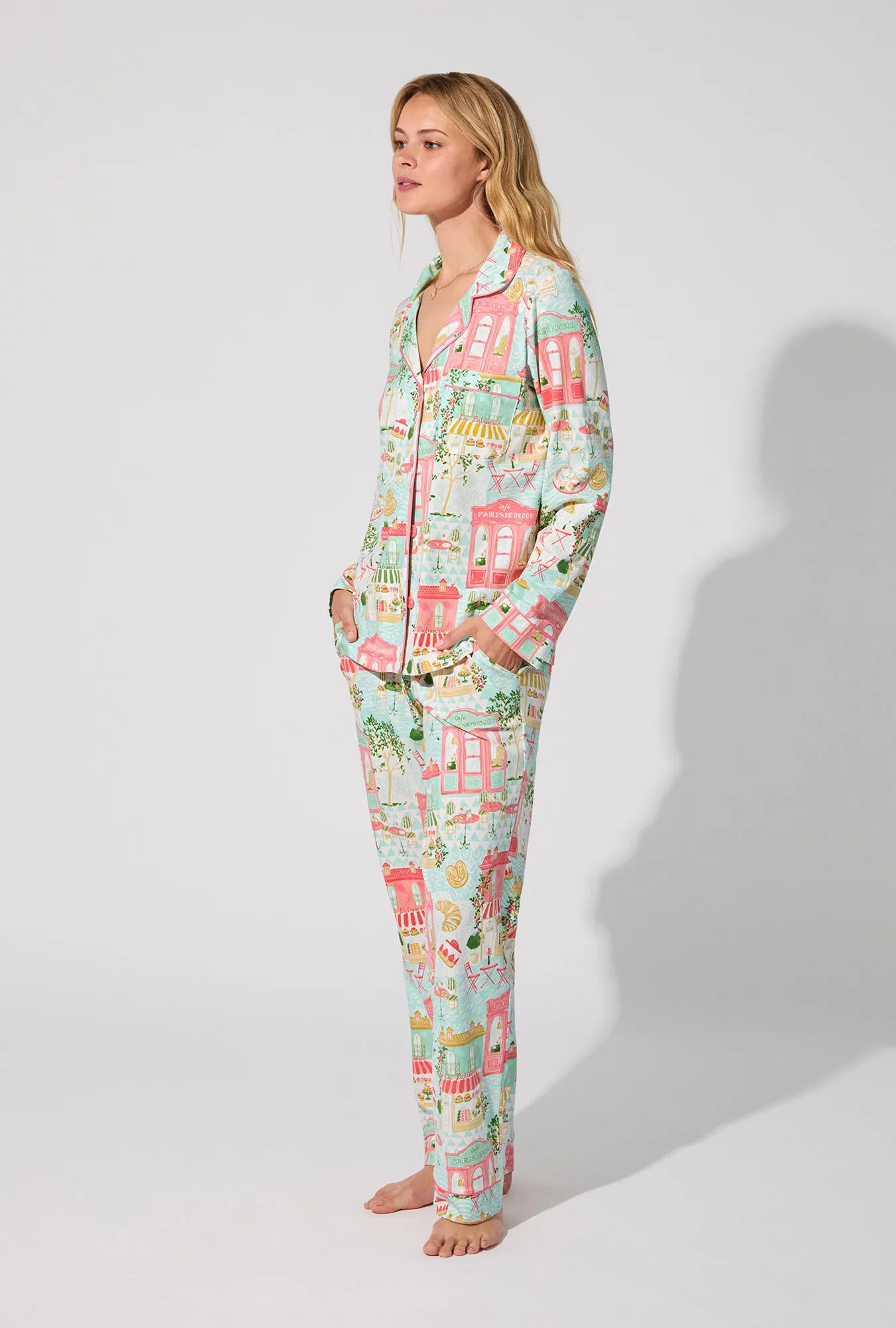Parisian Delights Long Sleeve Classic Stretch Jersey PJ Set sold by BedHead product image thumbnail 3
