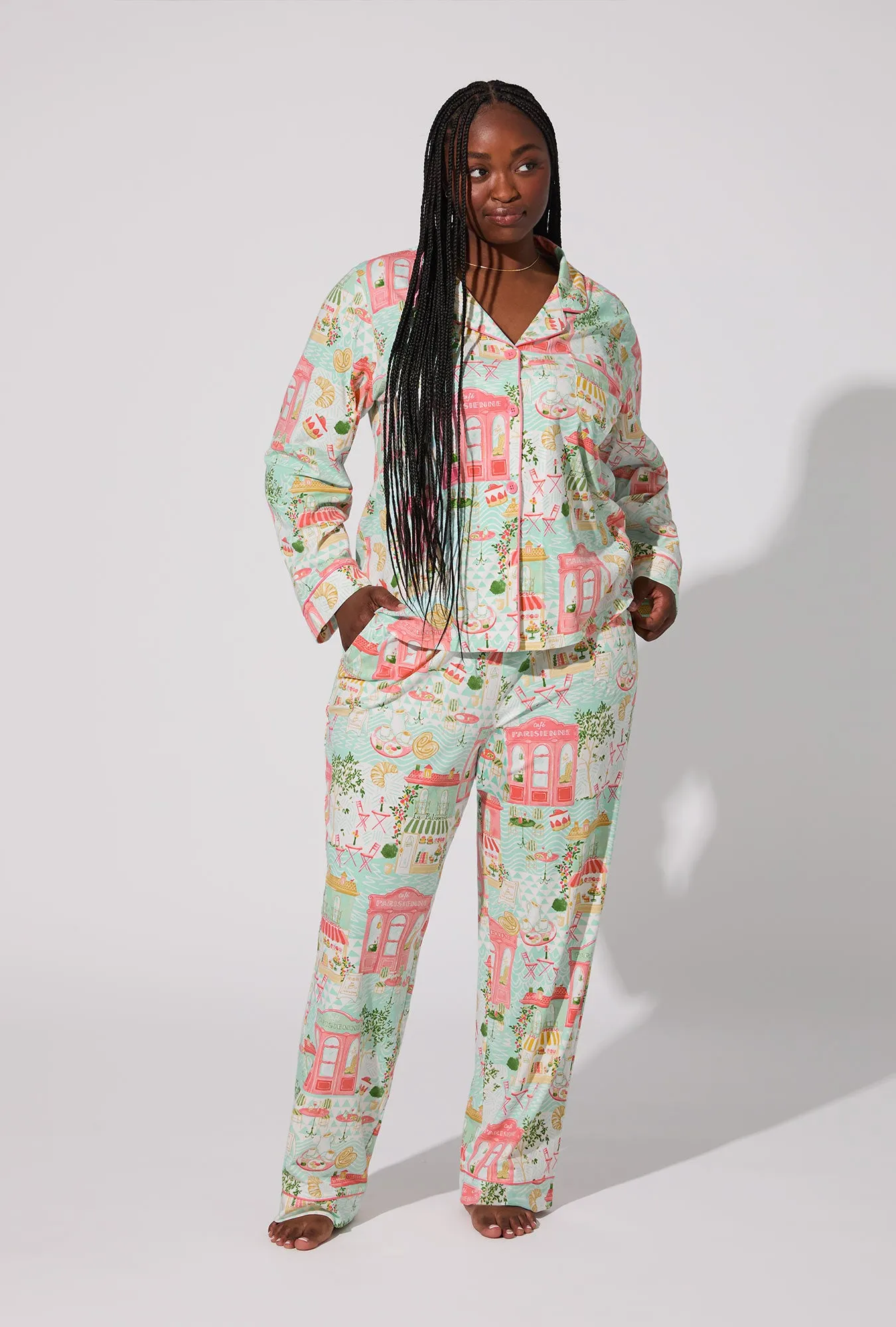 Parisian Delights Long Sleeve Classic Stretch Jersey PJ Set sold by BedHead product image thumbnail 5