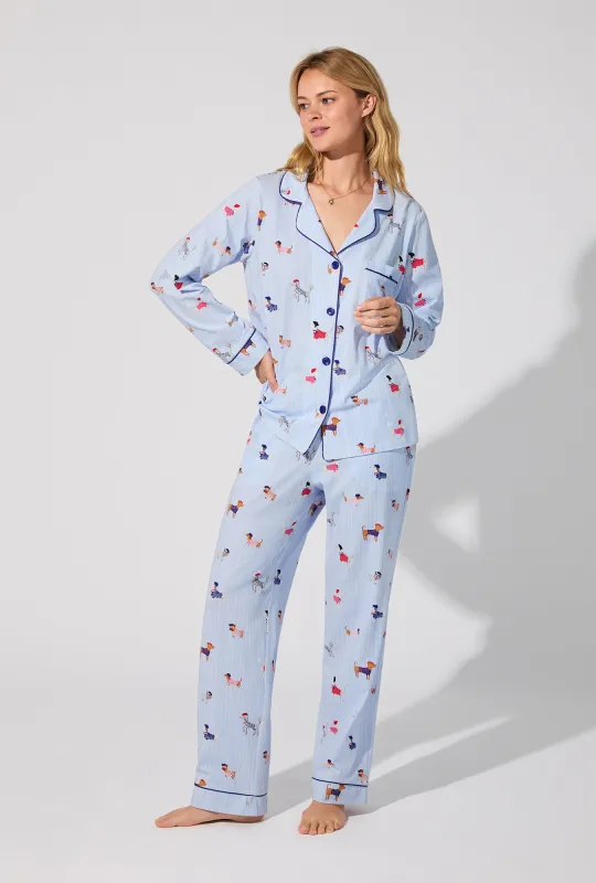 French Pups Long Sleeve Classic Stretch Jersey PJ Set sold by BedHead