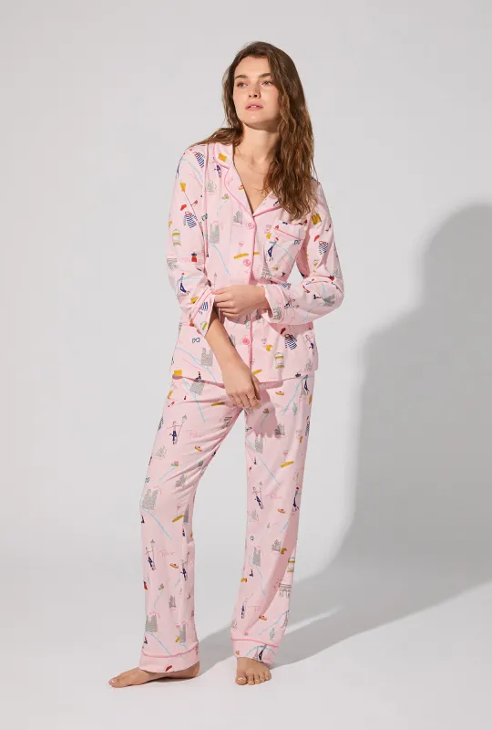 48 Hrs In Paris Long Sleeve Classic Stretch Jersey PJ Set sold by BedHead