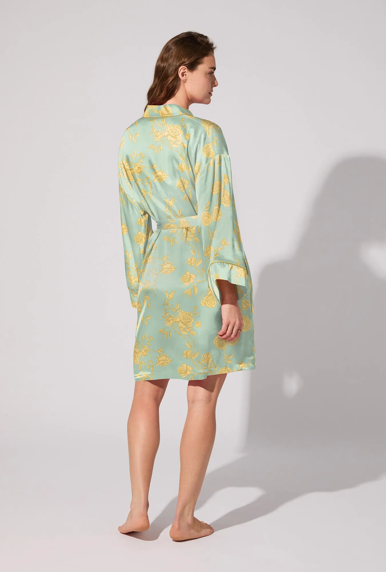 Royal Roses Woven Washable Silk Satin Robe sold by BedHead product image thumbnail 3