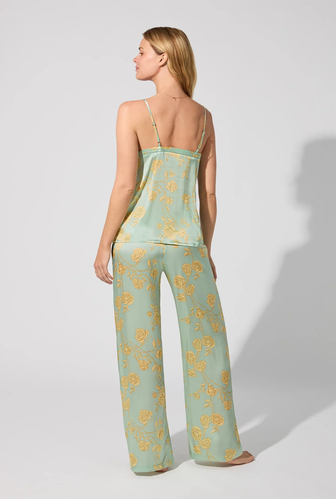 Royal Roses Cami Top Woven Washable Silk Satin Long PJ Set sold by BedHead product image thumbnail 4