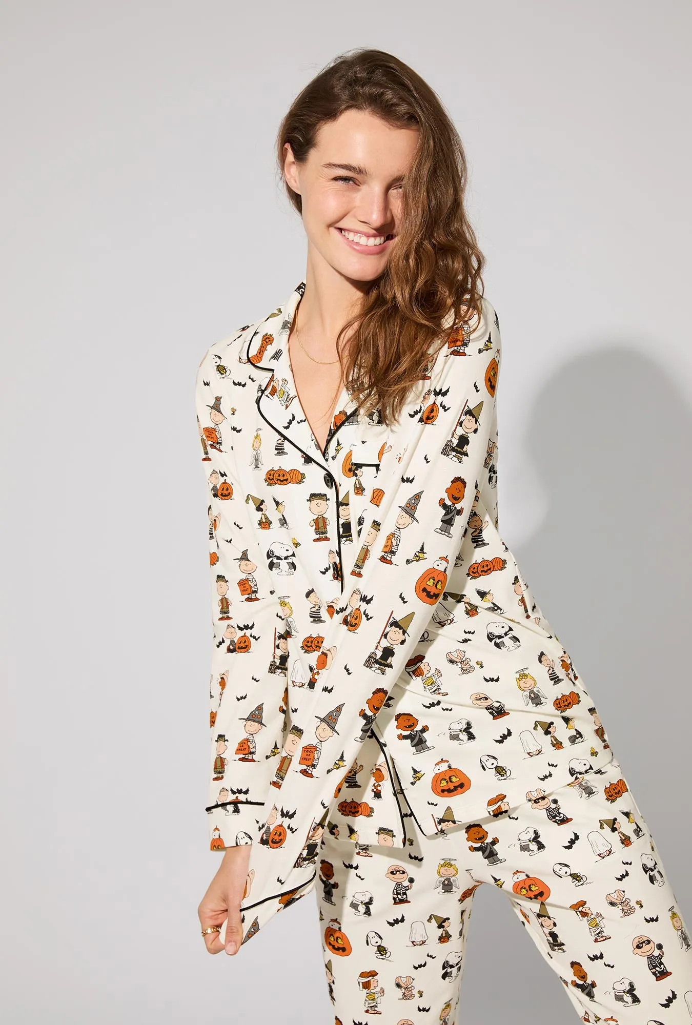 Peanuts® Snoopy's Halloween Long Sleeve Classic Stretch Jersey PJ Set sold by BedHead product image thumbnail 4