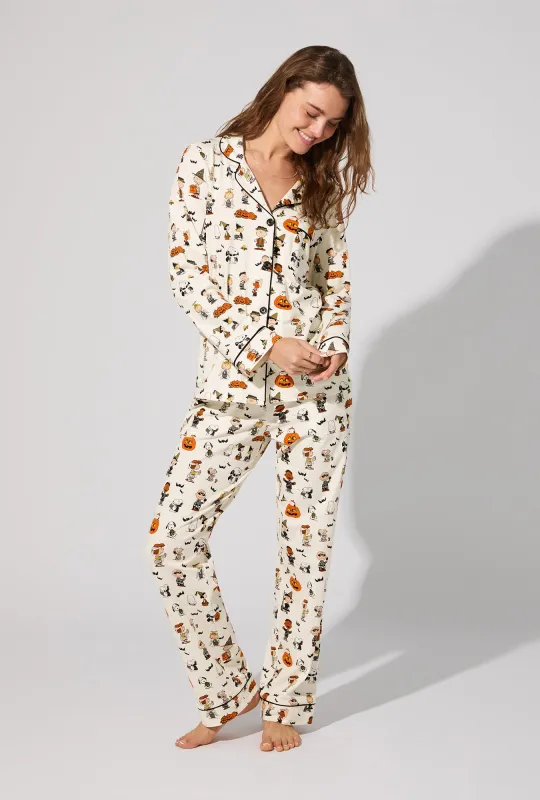 Peanuts® Snoopy's Halloween Long Sleeve Classic Stretch Jersey PJ Set sold by BedHead