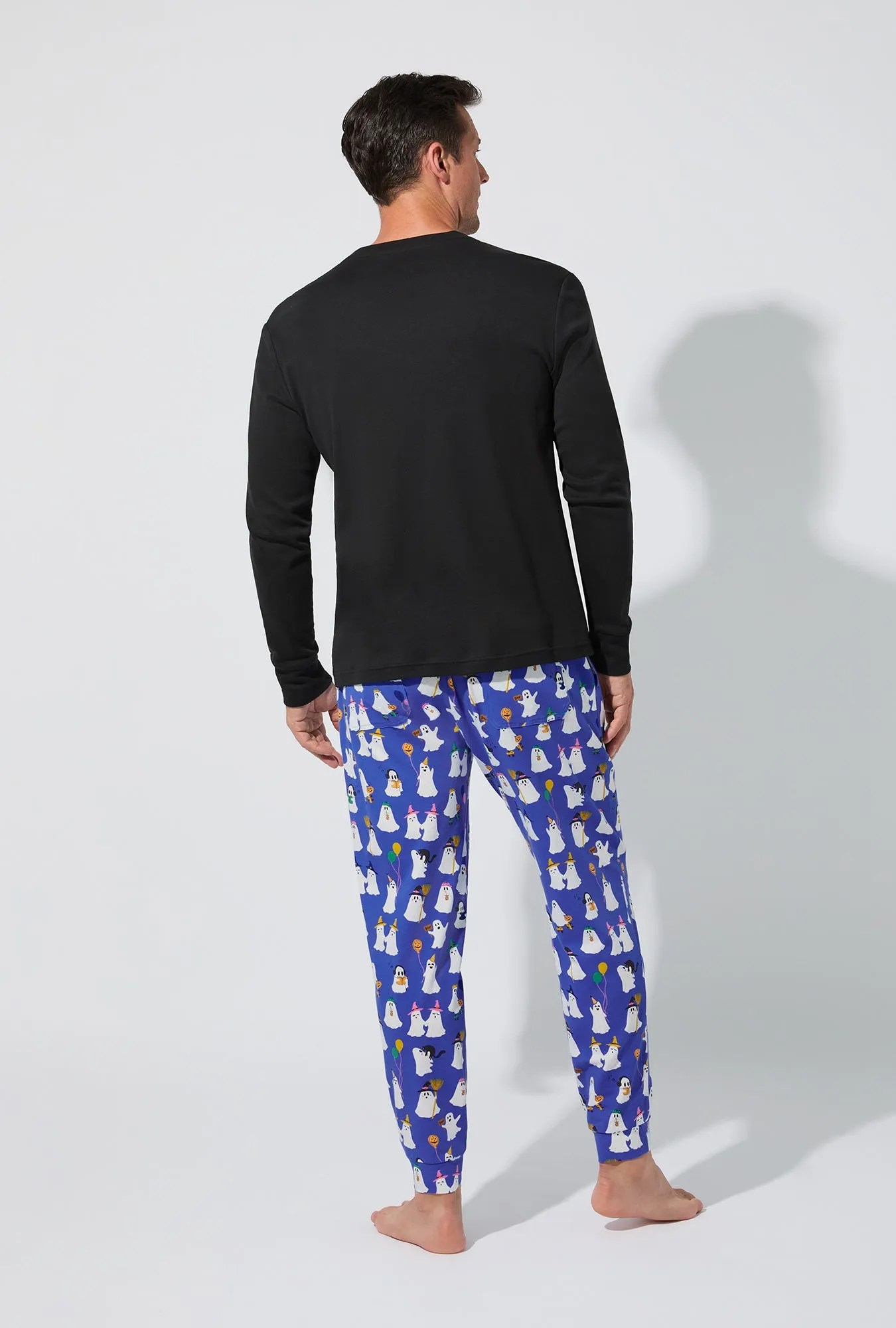 That's The Spirit Men's Long Sleeve Henley and Jogger Stretch Jersey PJ Set sold by BedHead product image thumbnail 5
