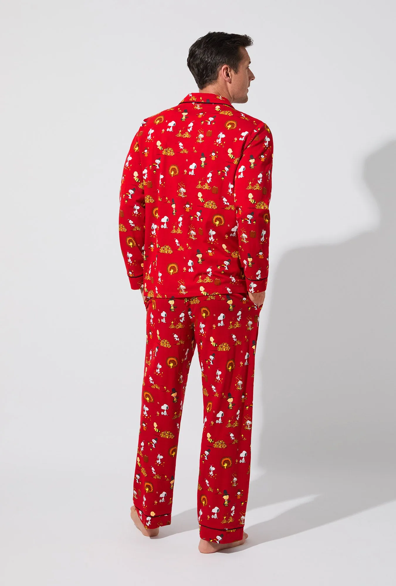 Peanuts® Snoopy Gives Thanks Mens Long Sleeve Classic Stretch Jersey PJ Set sold by BedHead product image thumbnail 3