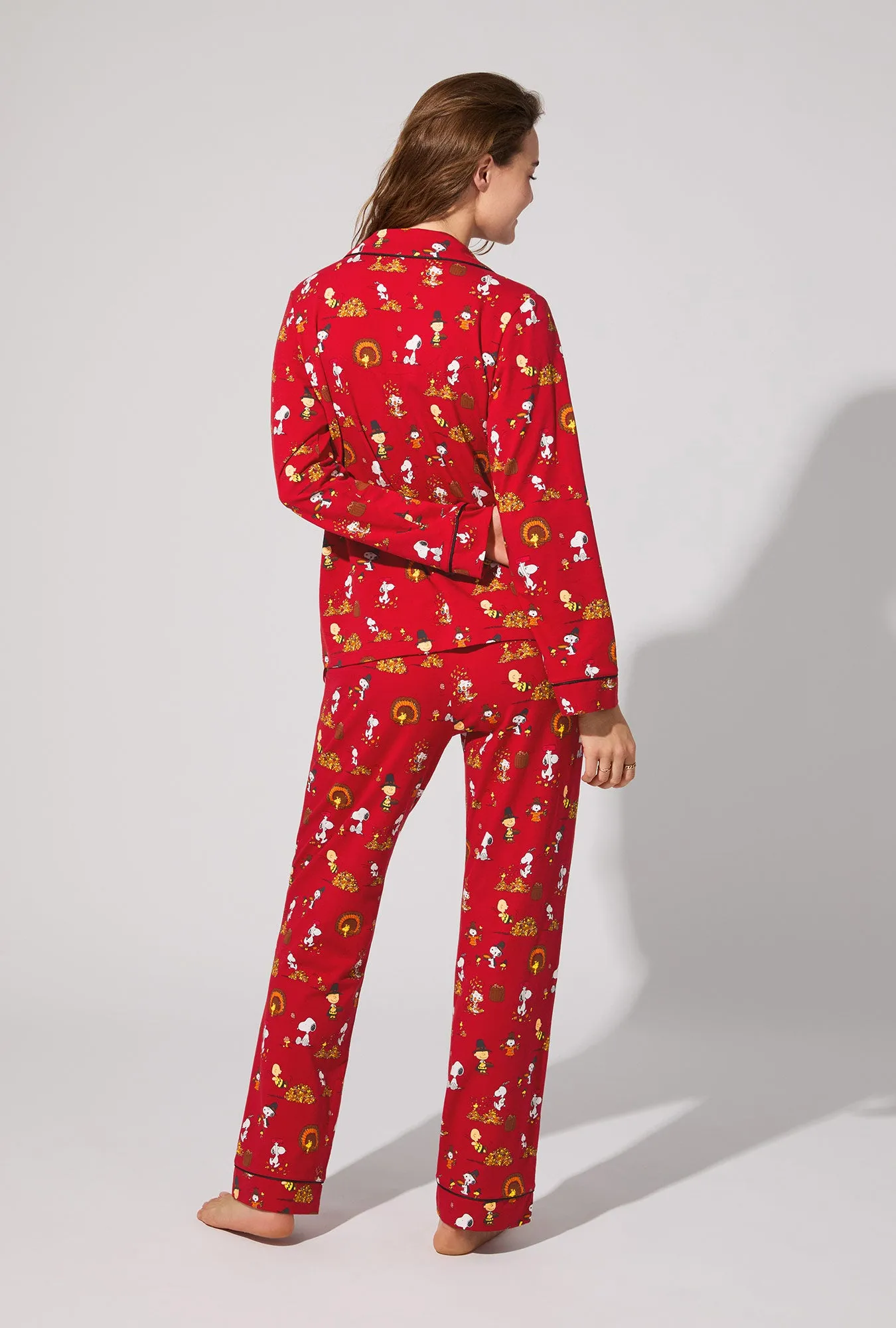 Peanuts® Snoopy Gives Thanks Long Sleeve Classic Stretch Jersey PJ Set sold by BedHead product image thumbnail 4
