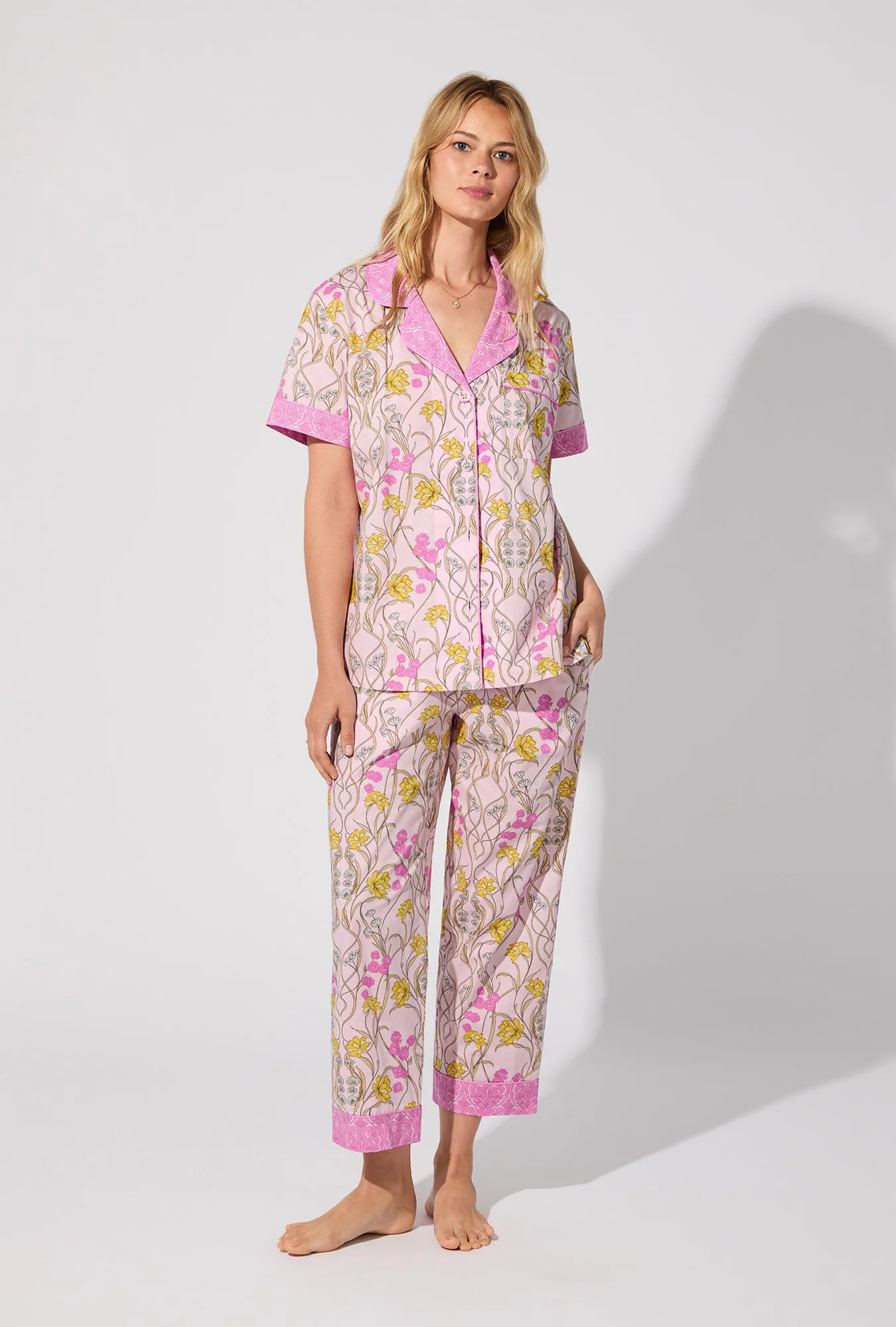 Fleur Nouveau Short Sleeve Classic Woven Cotton Poplin Shorty PJ Set sold by BedHead product image thumbnail 2