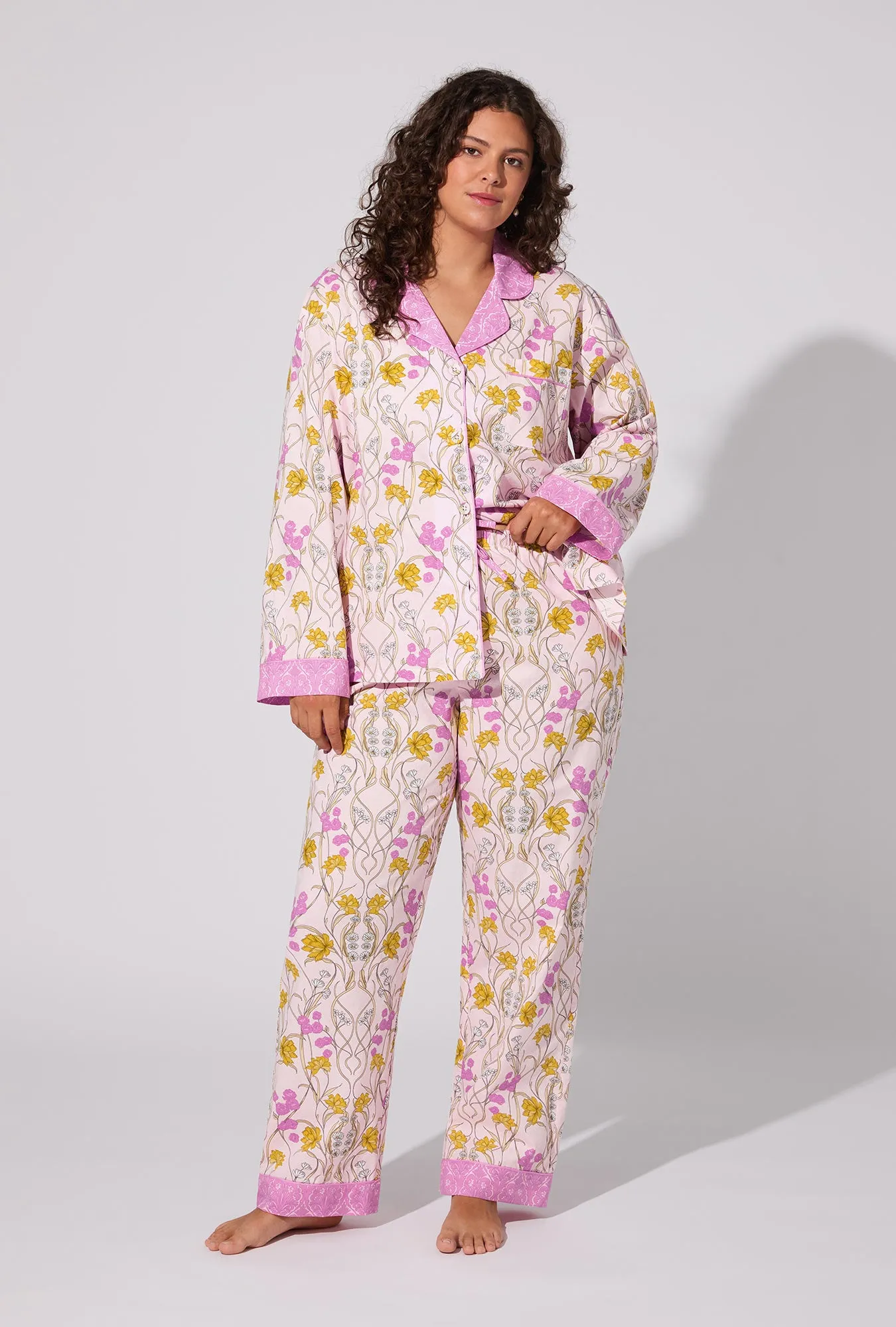 Fleur Nouveau Long Sleeve Classic Woven Cotton Poplin PJ set sold by BedHead product image thumbnail 5