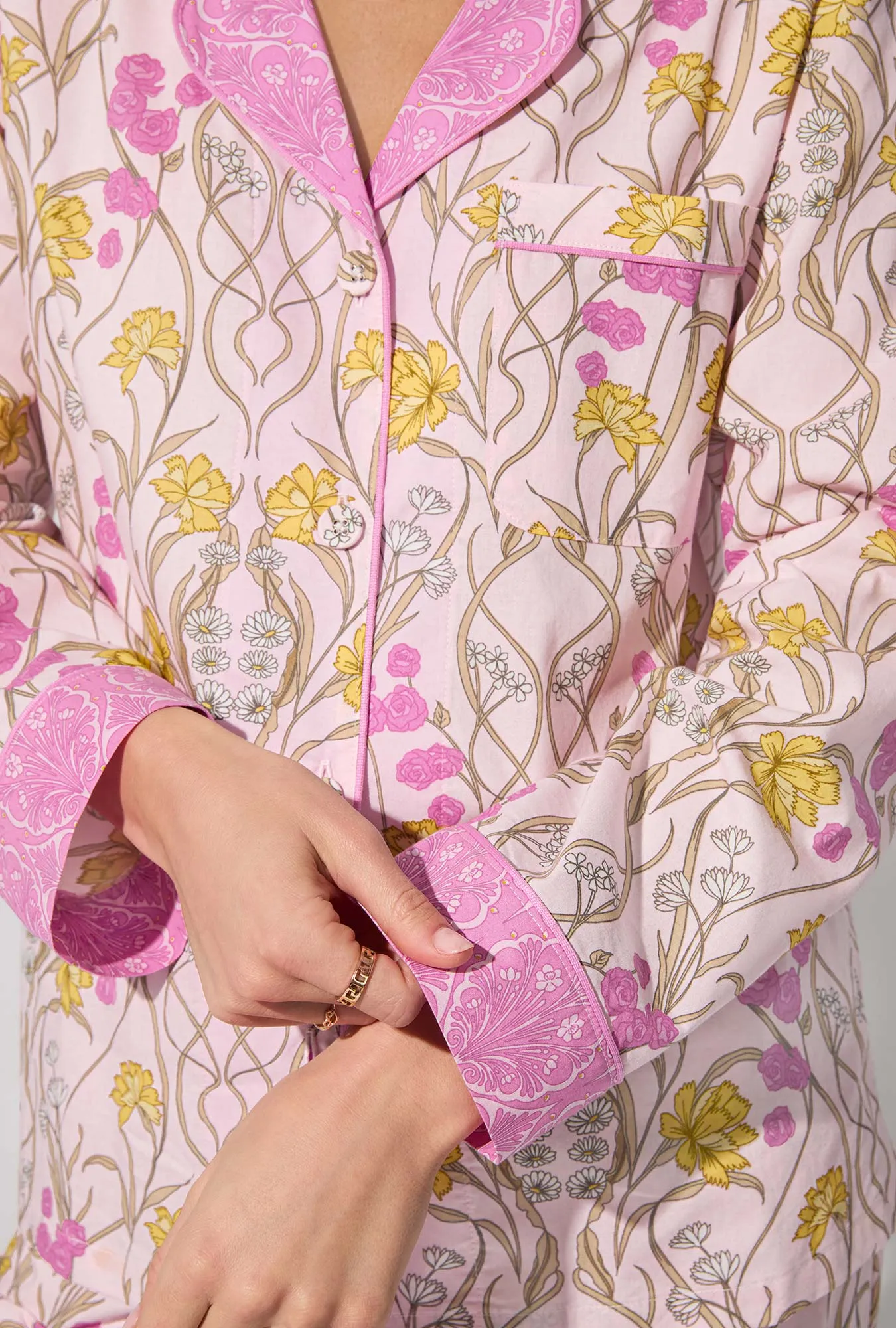 Fleur Nouveau Long Sleeve Classic Woven Cotton Poplin PJ set sold by BedHead product image thumbnail 2