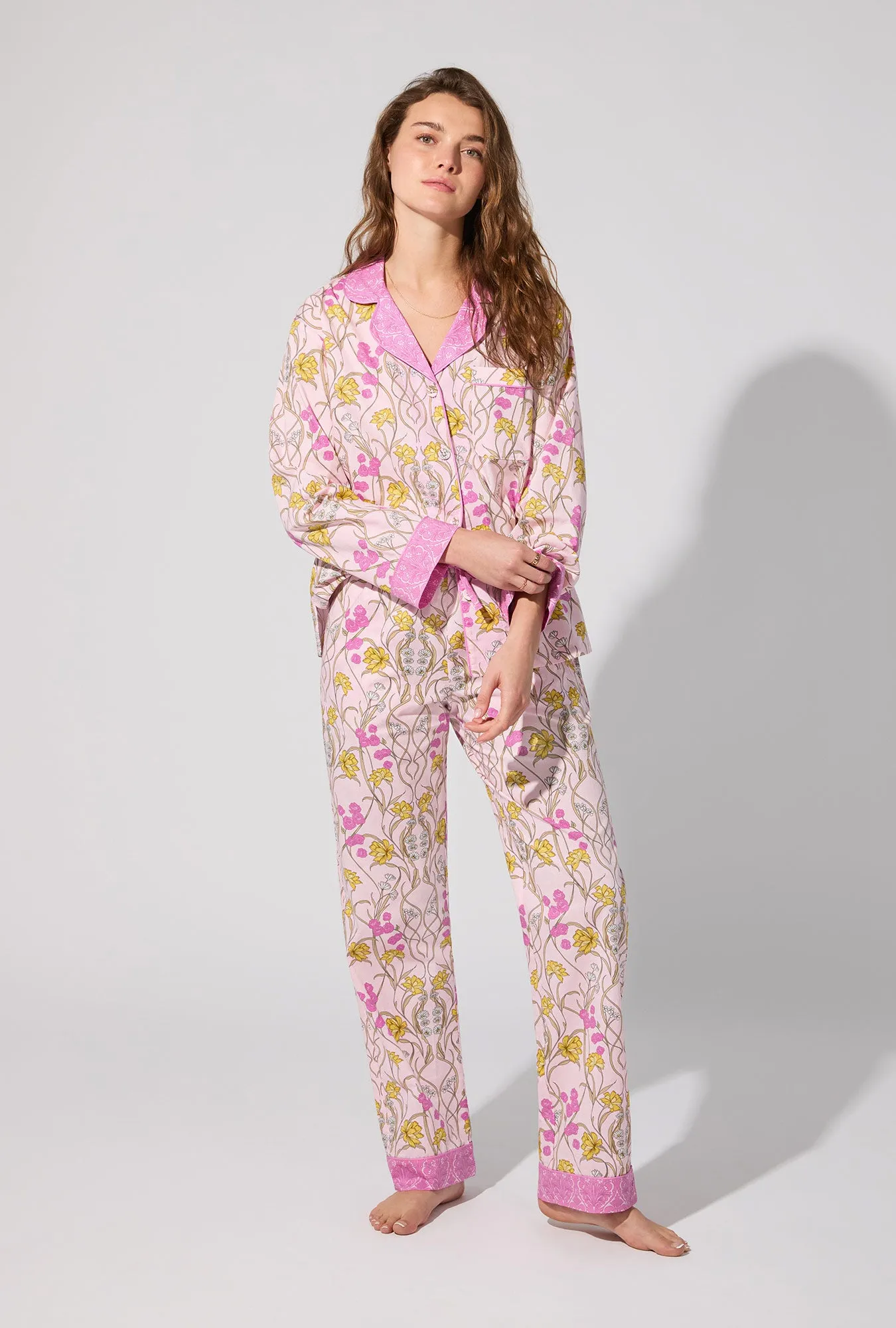 Fleur Nouveau Long Sleeve Classic Woven Cotton Poplin PJ set sold by BedHead product image thumbnail 3