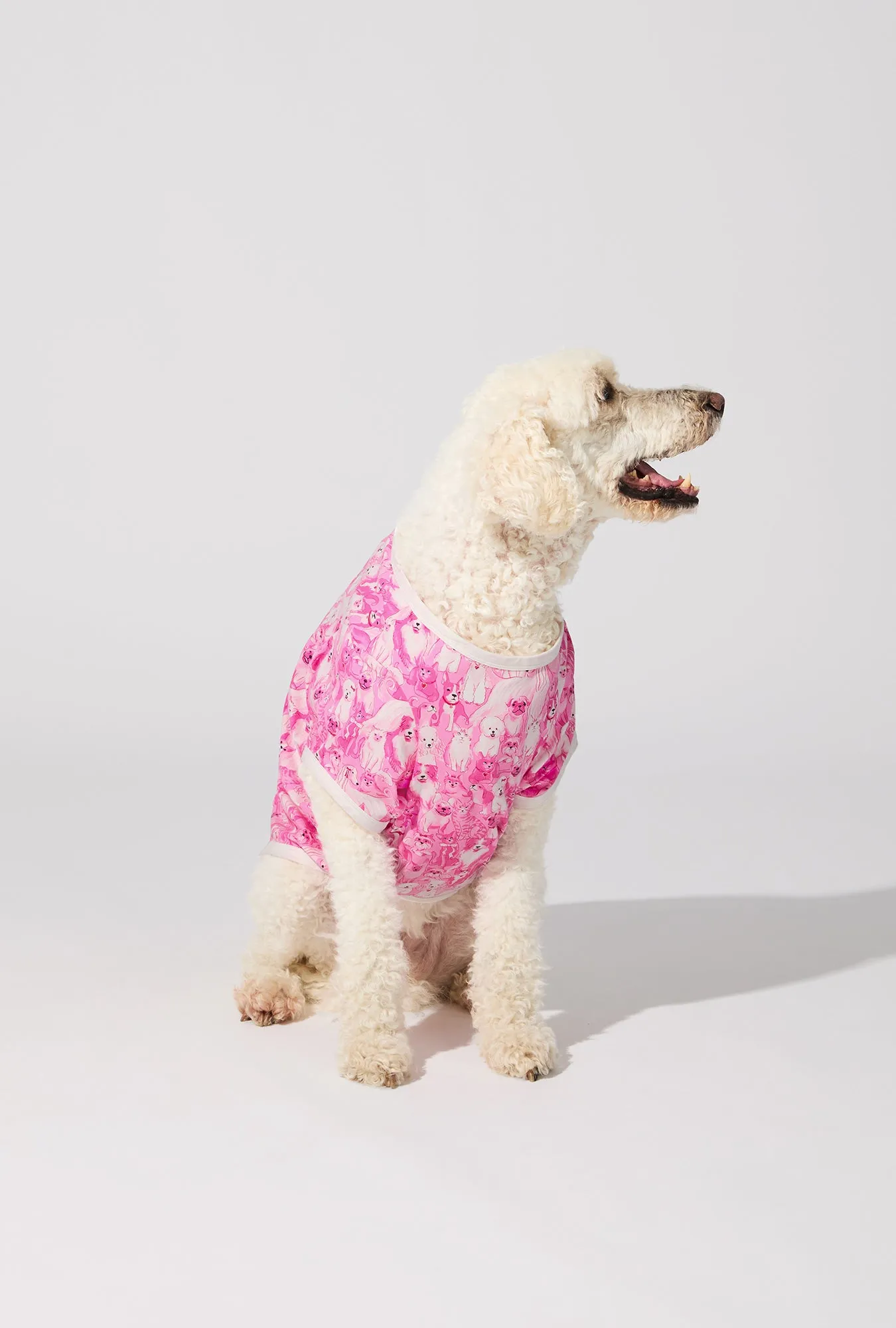 Paw-fectly Pink Stretch Jersey Dog Pajama sold by BedHead