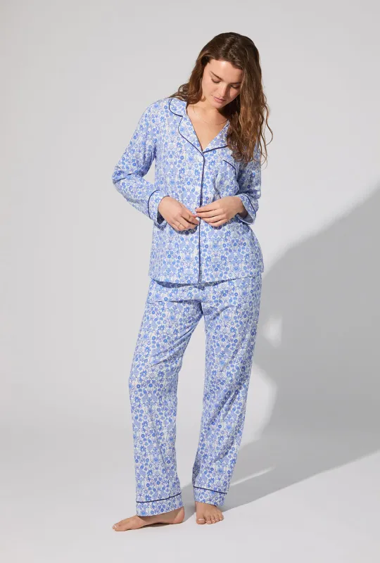 Bloomscape White Long Sleeve Classic Stretch Jersey PJ Set sold by BedHead