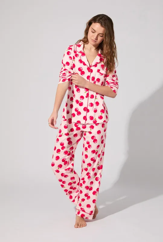 An Apple A Day Long Sleeve Classic Stretch Jersey PJ Set sold by BedHead