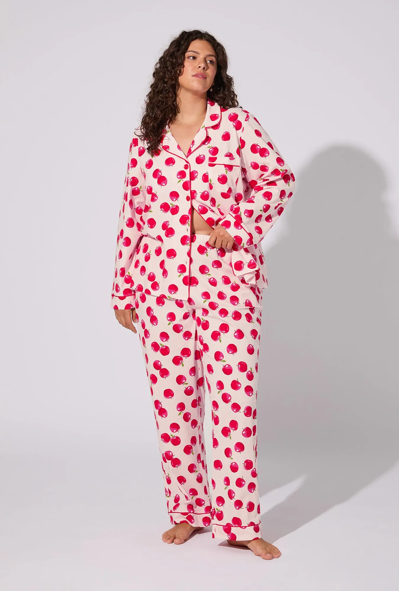 An Apple A Day Long Sleeve Classic Stretch Jersey PJ Set sold by BedHead product image thumbnail 4