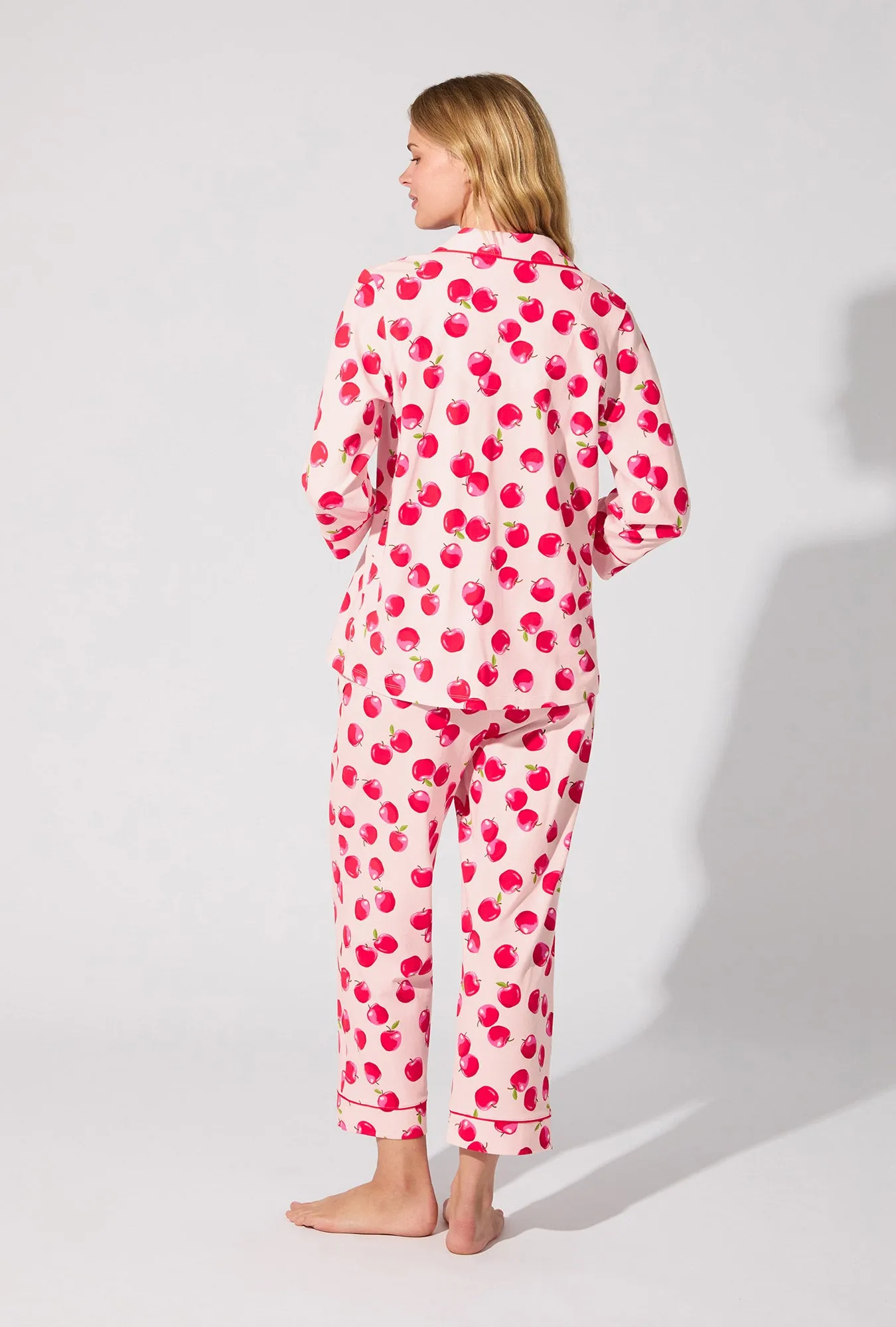 An Apple A Day 3/4 Sleeve Classic Stretch Jersey Cropped PJ Set sold by BedHead product image thumbnail 4