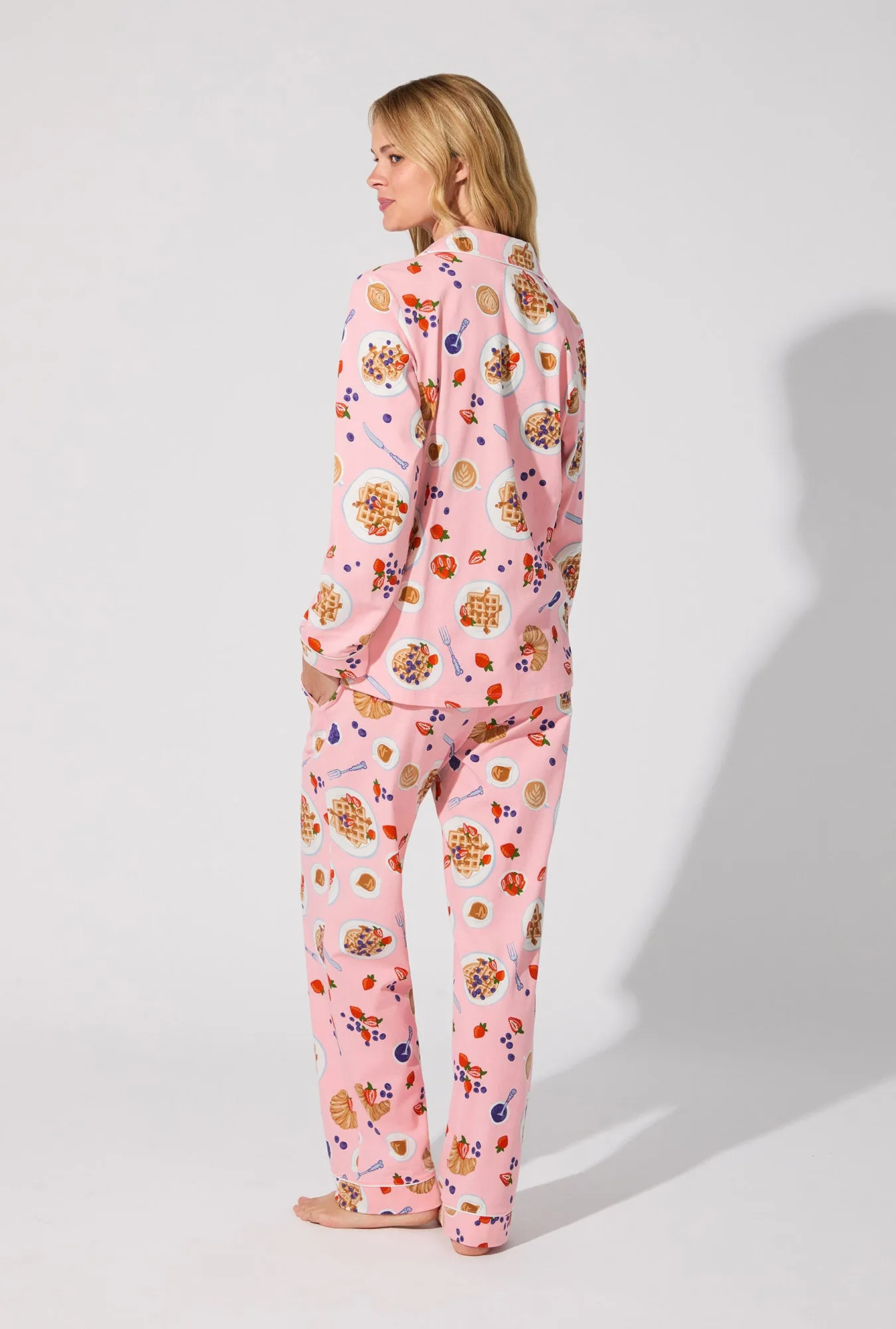 Waffle Brunch Long Sleeve Classic Stretch Jersey PJ Set sold by BedHead product image thumbnail 4