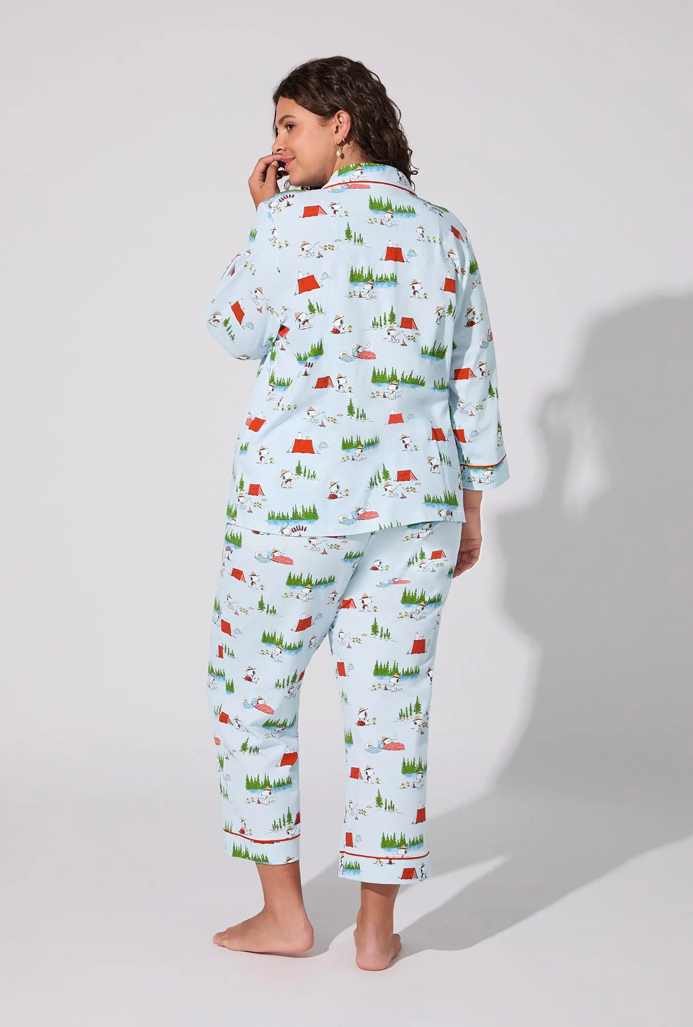 Peanuts® Camp Snoopy 3/4 Sleeve Classic Stretch Jersey Cropped PJ Set sold by BedHead product image thumbnail 5