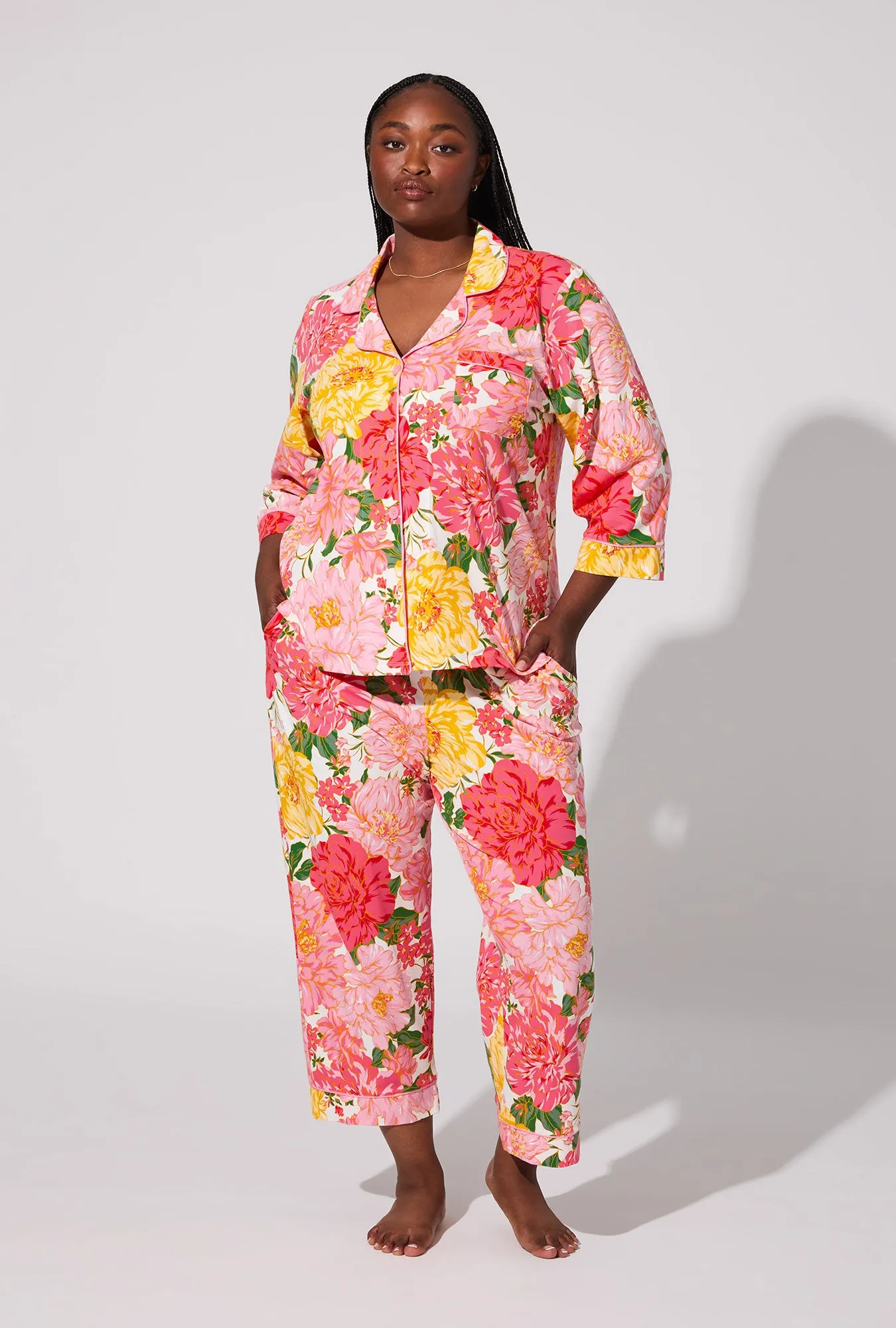 Garden Fresh 3/4 Sleeve Classic Stretch Jersey Cropped PJ Set sold by BedHead product image thumbnail 5