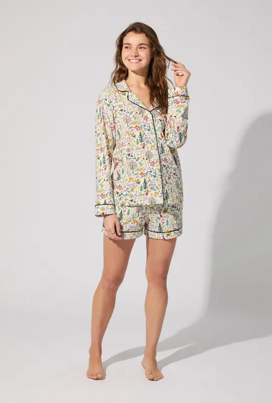 Forest Trails Long Sleeve Classic Stretch Jersey Shorty PJ Set sold by BedHead