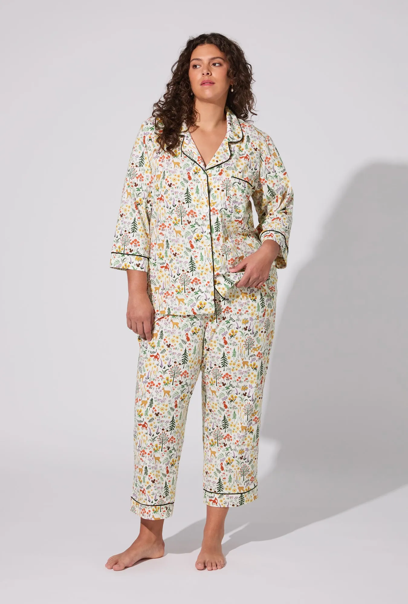 Forest Trails 3/4 Sleeve Classic Stretch Jersey Cropped PJ Set sold by BedHead product image thumbnail 4