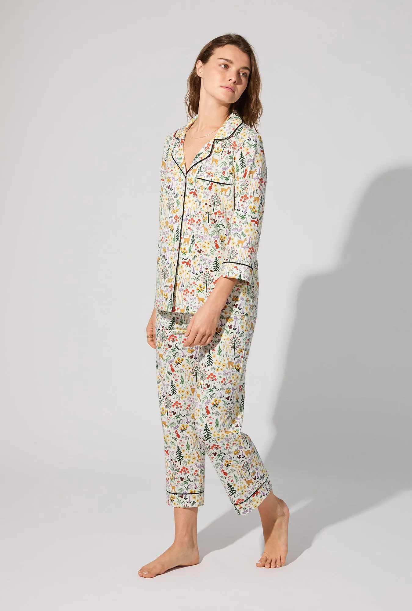 Forest Trails 3/4 Sleeve Classic Stretch Jersey Cropped PJ Set sold by BedHead product image thumbnail 2