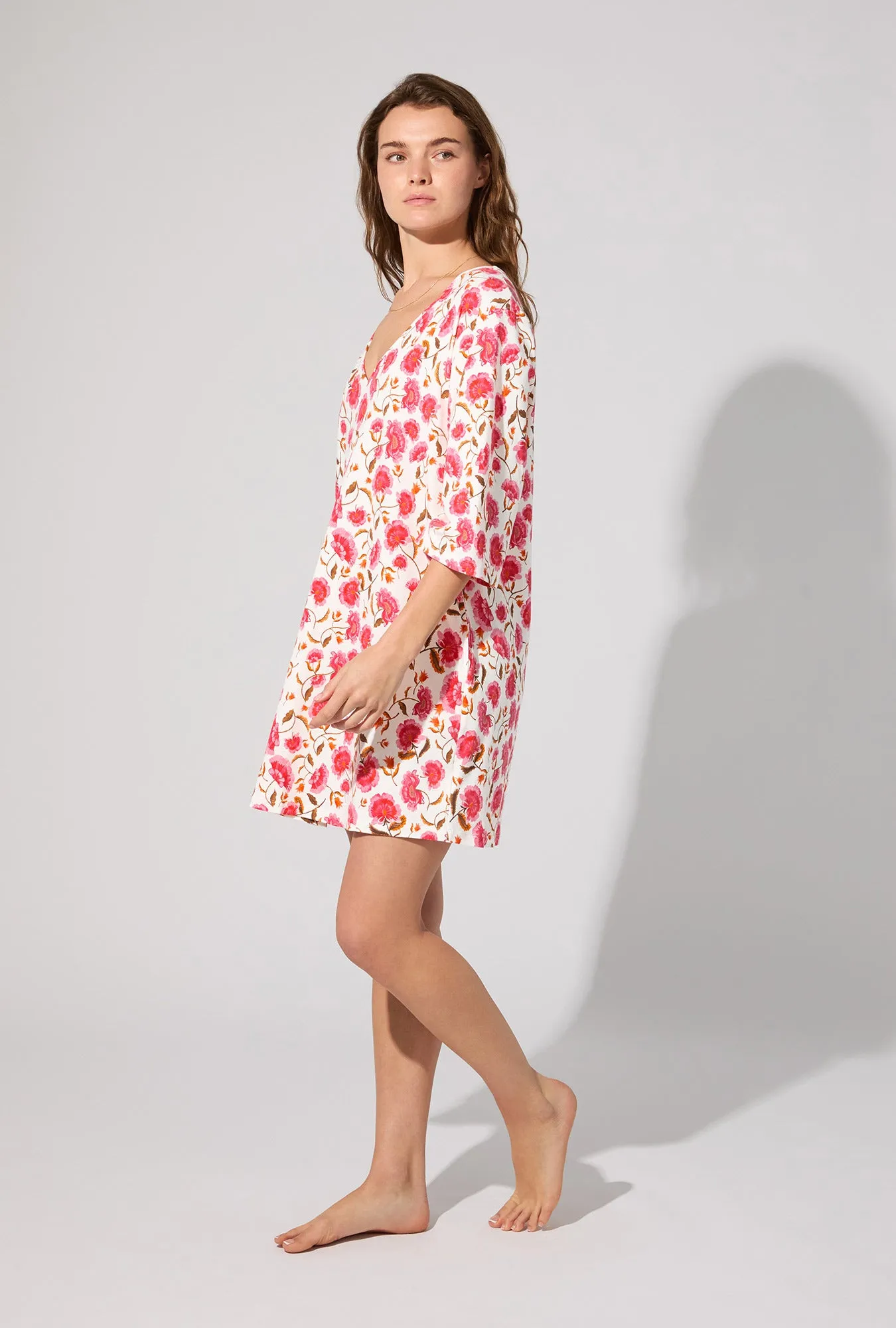 Fantasia Floral V-neck Stretch Jersey Sleep Dress sold by BedHead product image thumbnail 2