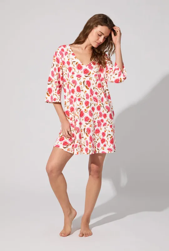Fantasia Floral V-neck Stretch Jersey Sleep Dress sold by BedHead